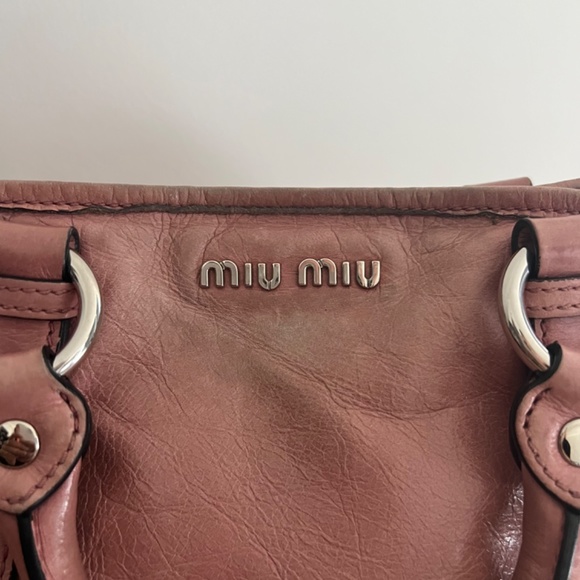SOLD Vintage Soft Pink Leather Miu Miu Bag - Picture 2 of 9